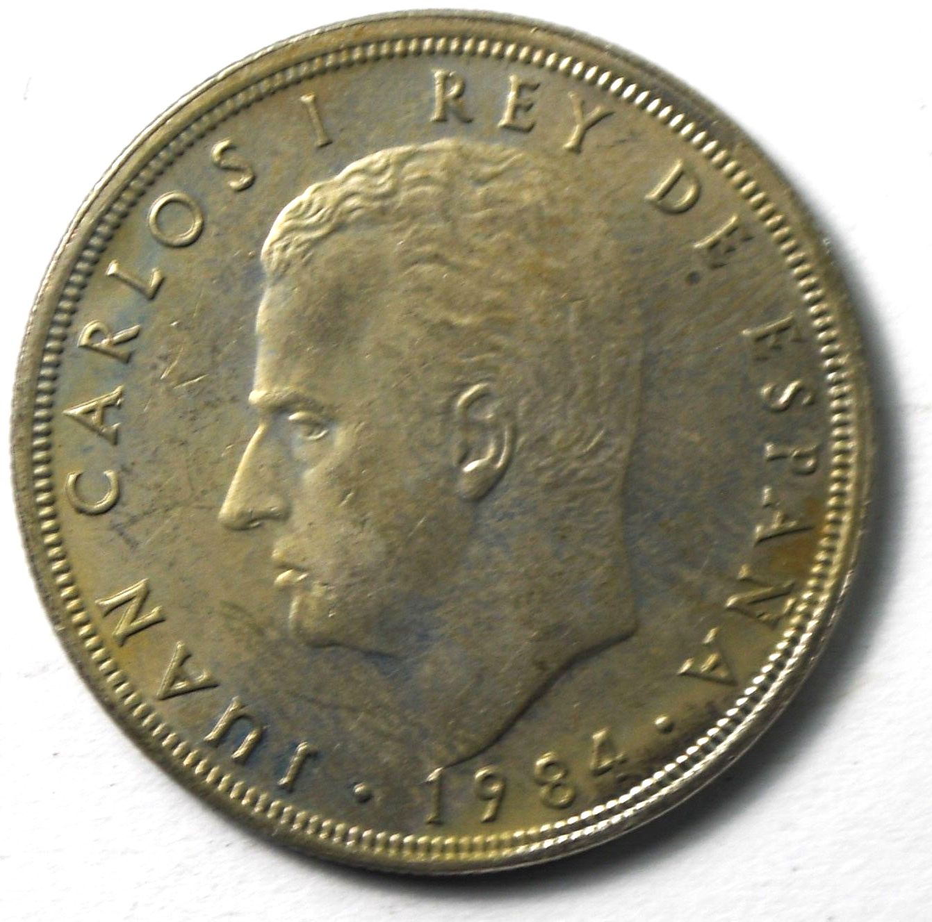 1984 Spain 5 Pesetas Copper Nickel Coin Uncirculated KM# 823