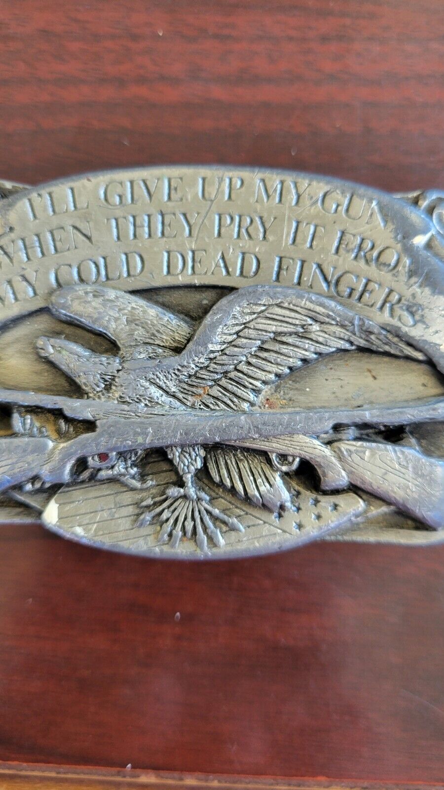 SISKIYO 1983 I'll Give Up My Gun When They Pry It 2nd Amendment Belt Buckle
