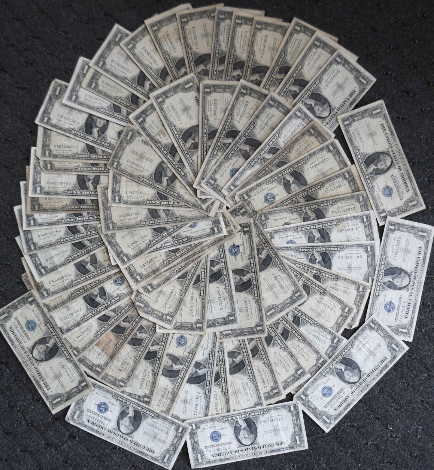69-  1935 G $1 One Dollar Silver Certificate Blue Seal Notes 1935G 6 w/ Motto