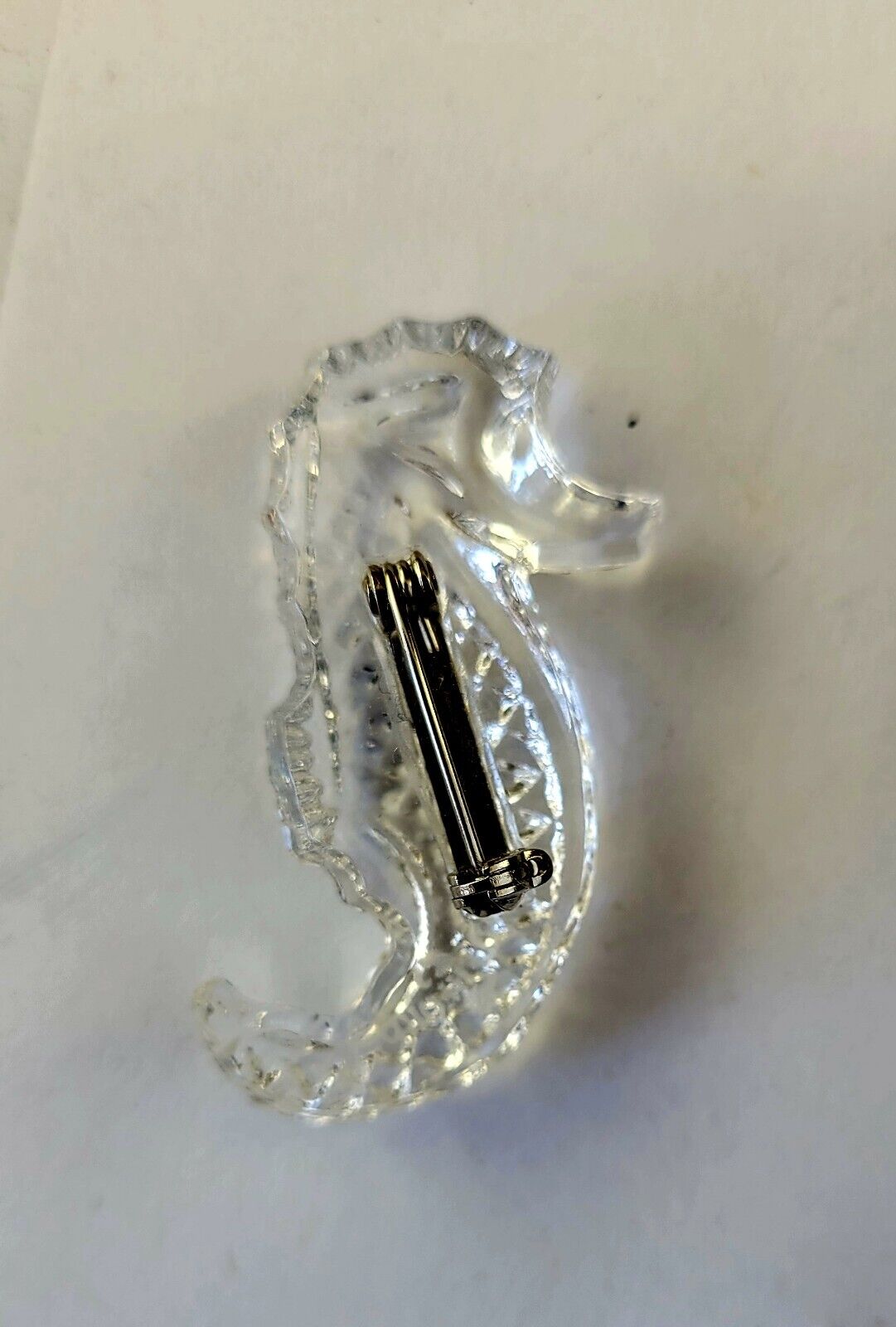 Waterford Crystal Seahorse Brooch Pin Ocean Sea Horse Jewelry Boxed