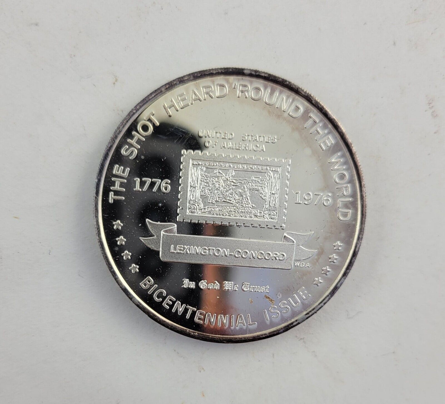 The Shot Heard Around the World 1oz .999 Fine Silver Bicentennial Issue Round