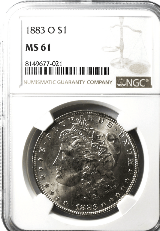 1883 O $1 Morgan Silver Dollar MS61 NGC Uncirculated New Orleans