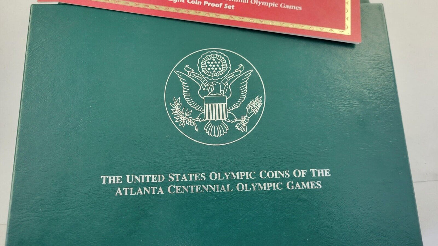 1996 US Olympic Atlanta Centennial Olympic Games 8pc Proof Set w/ Box & COA