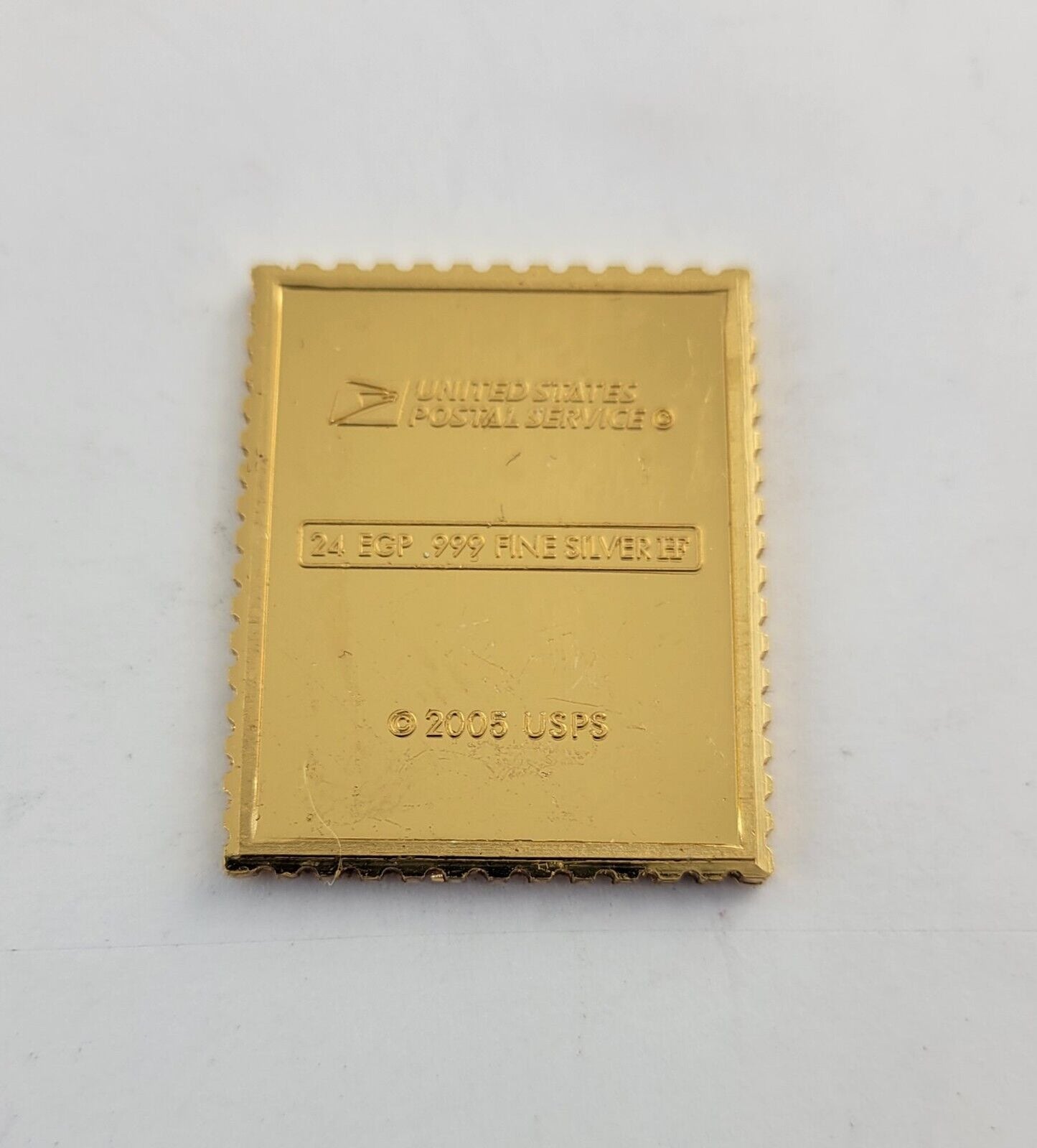 USPS United We Stand .999 Fine Silver Gold Plated Stamp George Washington .47oz.