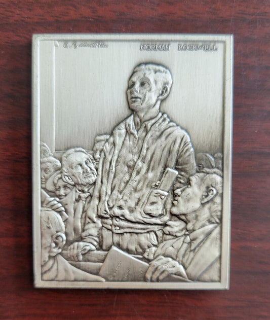 1974 Hamilton Mint Saturday Evening Post Freedom Of Speech Silver 1000 grains