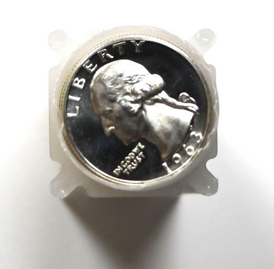 40pc Roll of 1963 25c Washington Silver Quarter Dollar Proof Coins