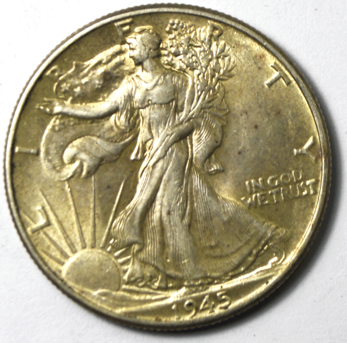 1945 50c Walking Liberty Silver Half Dollar Fifty Cents Philadelphia AU