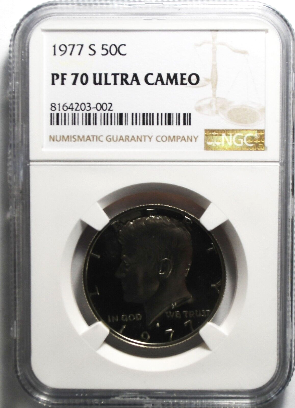 1977 S 50c Kennedy Half Dollar NGC PF70 Ultra Cameo Proof San Francisco