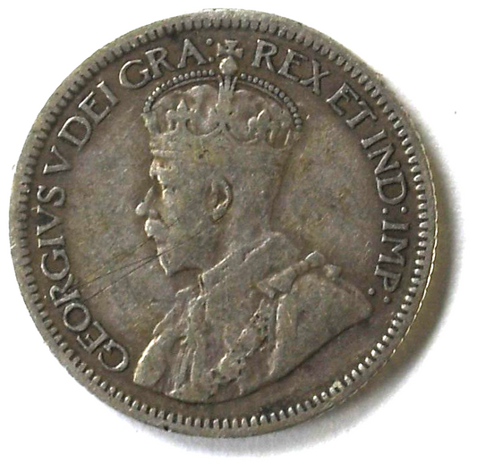 1934 Canada 10c Ten Cents Silver Coin Dime KM# 23a