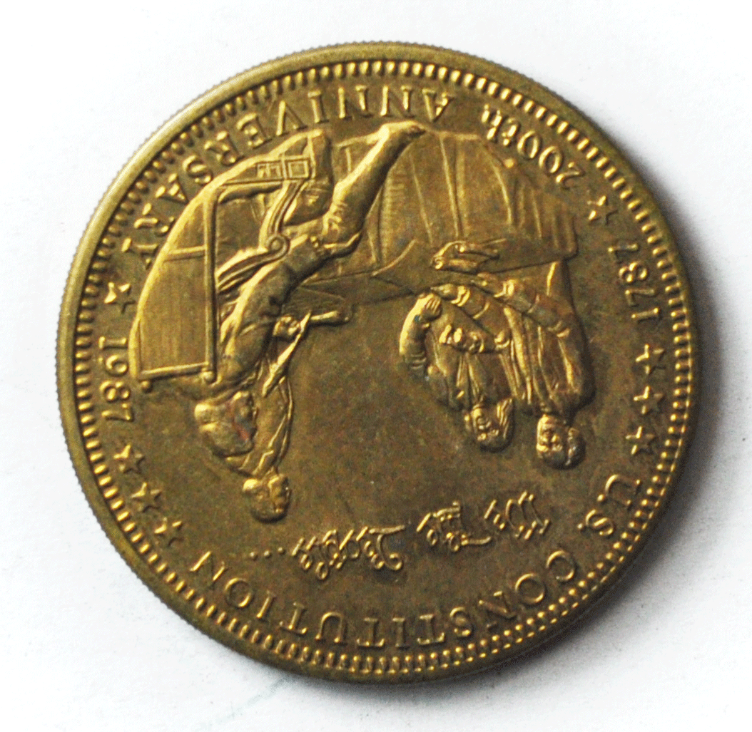 1987 Constitution Bicentennial Bronze Medal We The People 200 39mm