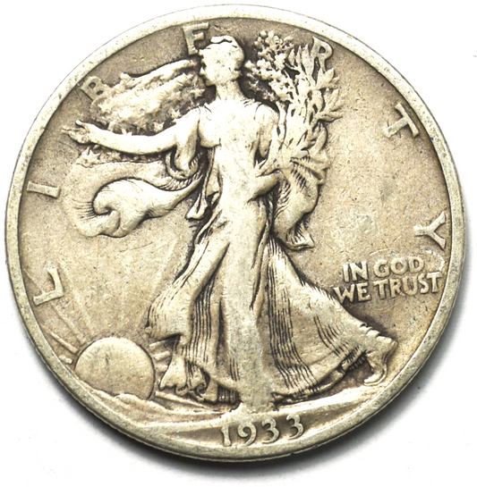 1933 S 50c Walking Silver Half Dollar Fifty Cents San Francisco