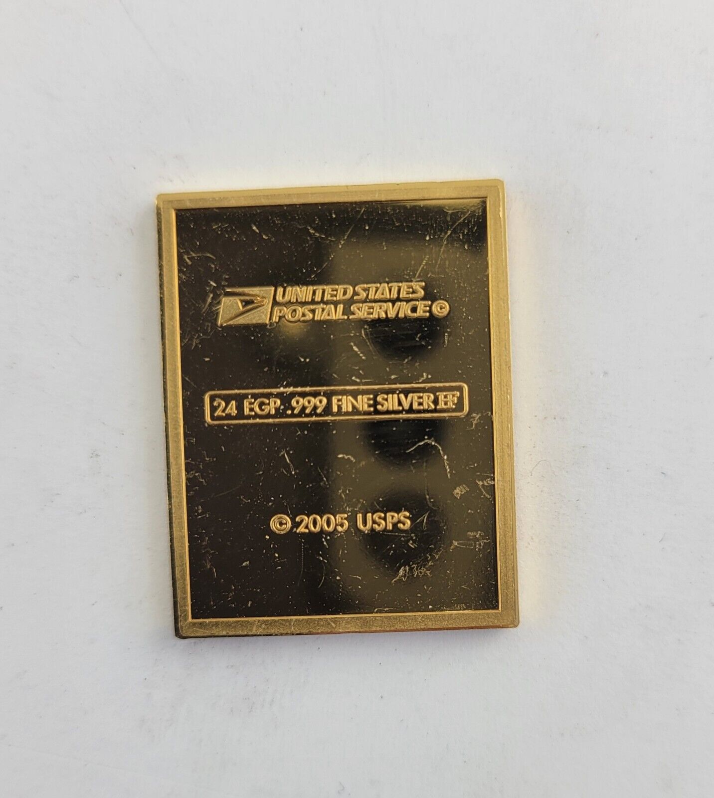 USPS United We Stand .999 Fine Silver Gold Plated Stamp Thomas Jefferson .41oz.