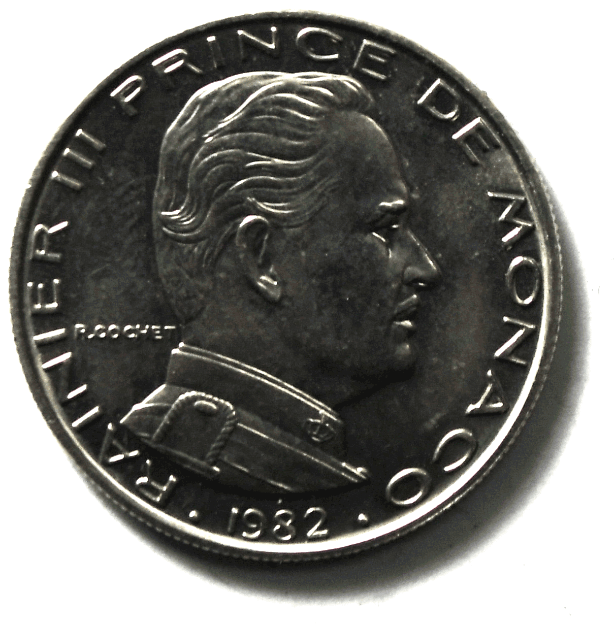 1982 Monaco One Franc Coin KM# 140 Uncirculated