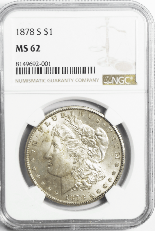 1878 S $1 Morgan Silver Dollar MS62 NGC San Francisco Uncirculated VAM 28