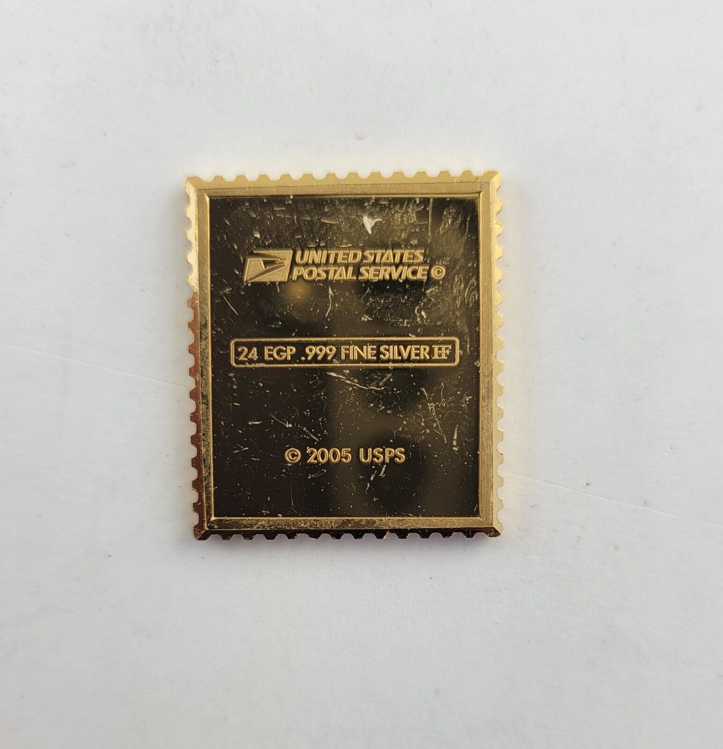USPS United We Stand .999 Fine Silver 24kt Gold Plated Stamp John Adams .35oz