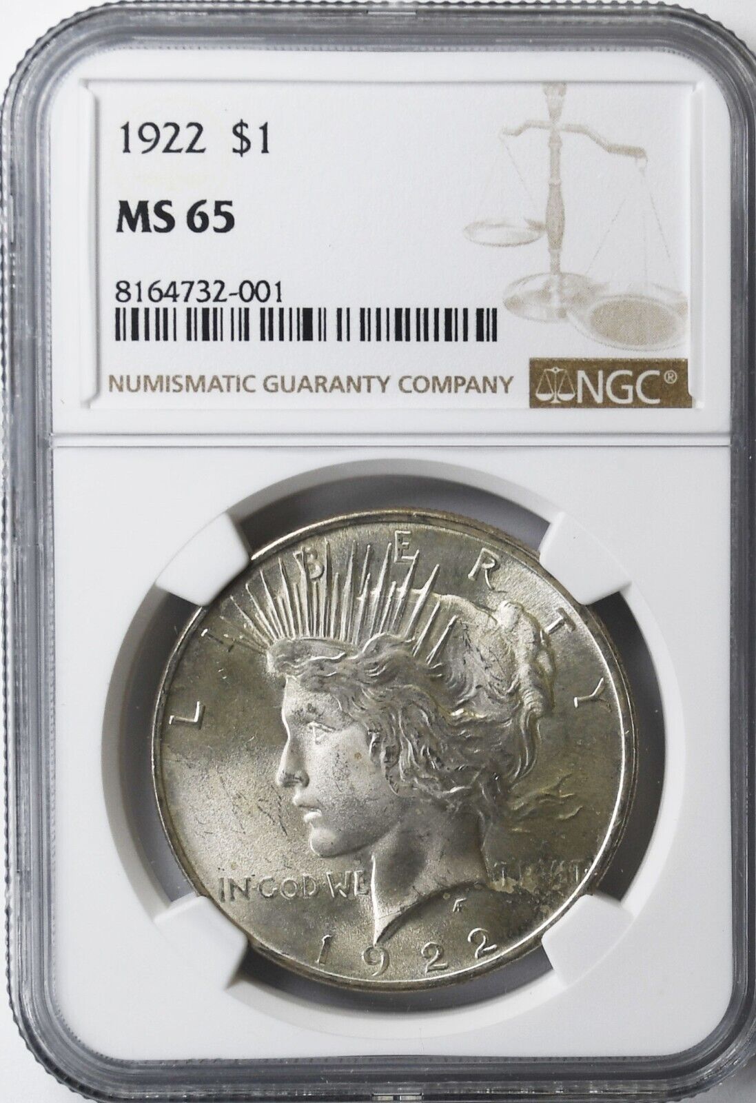 1923 $1 Peace Silver One Dollar US NGC MS65 Philadelphia