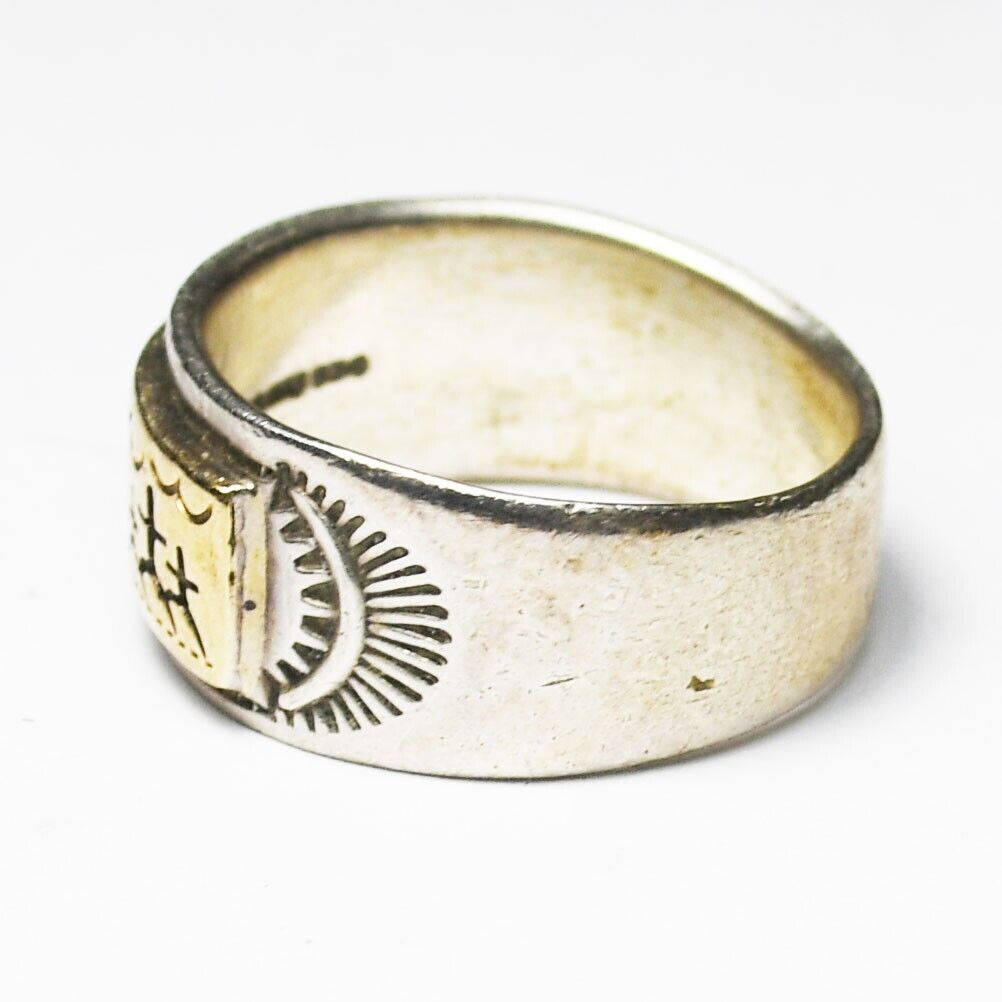 Sterling TC Case Co 925 14k storyteller Ring 10mm Band Size 8