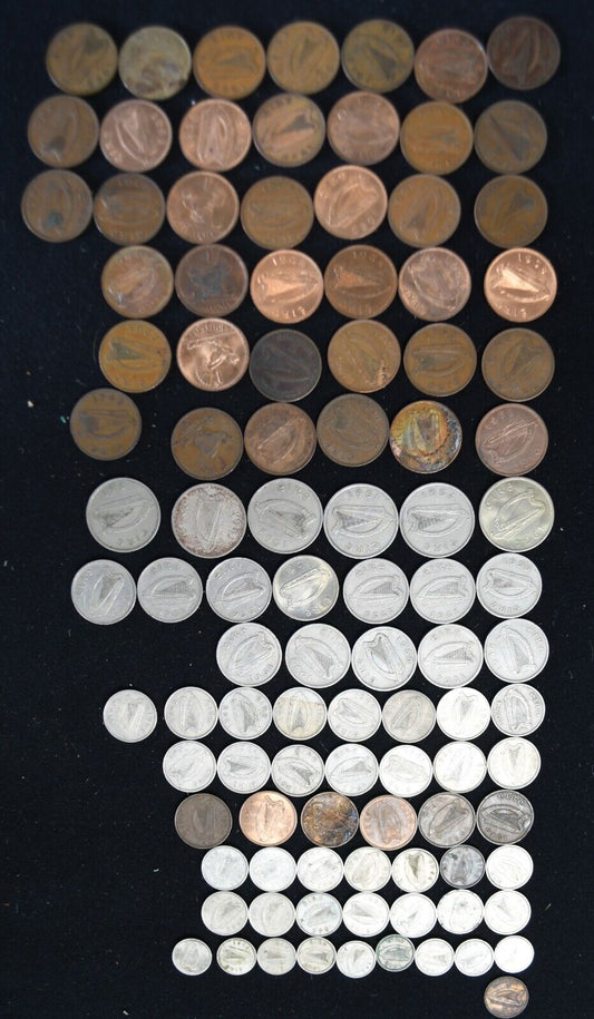 102pc 1928-1968 Ireland Pre Decimal 3 6 Pence Shilling 1/2 Crown Penny