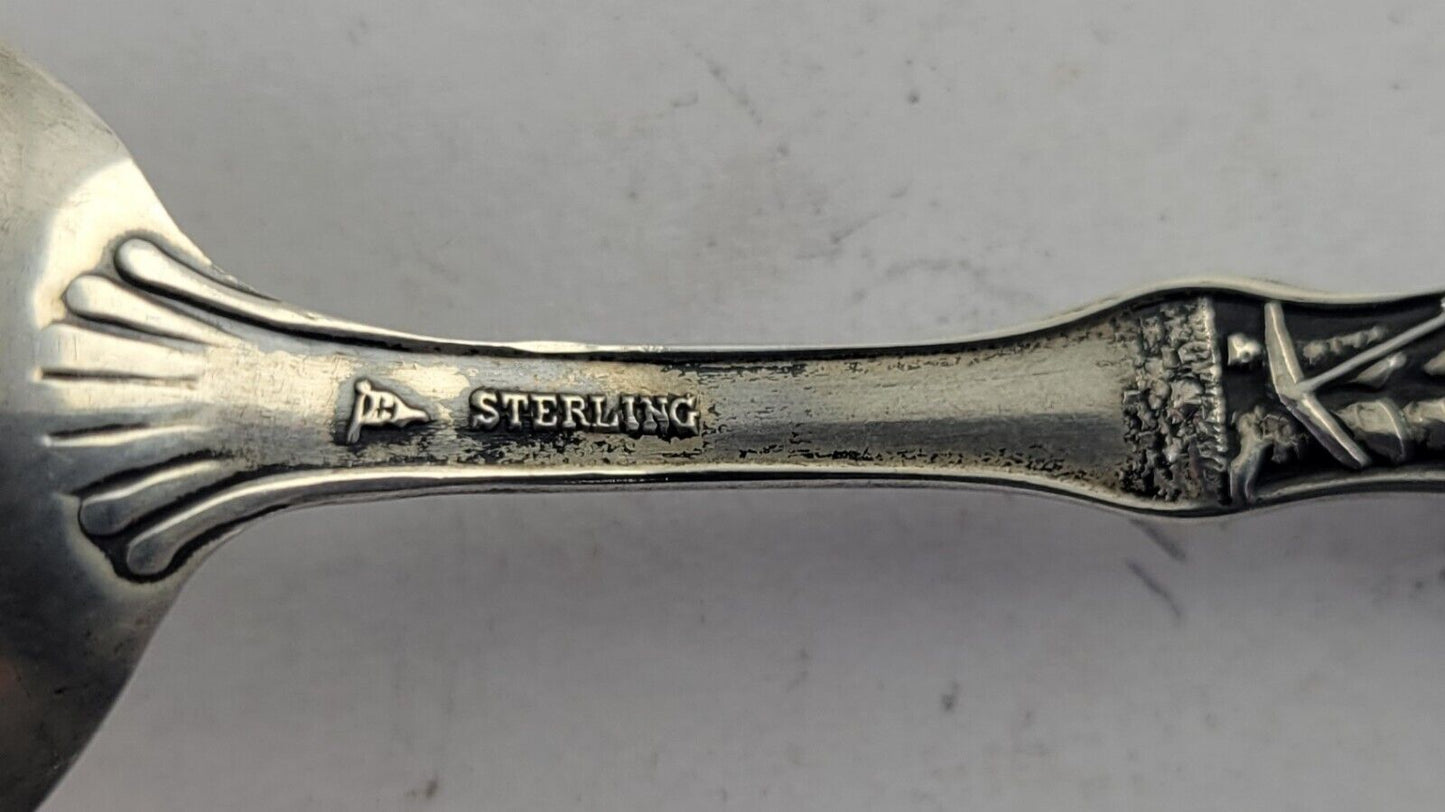San Francisco 5 3/4" Sterling Silver Souvenir Spoon .72oz. Golden Gate Mechanics