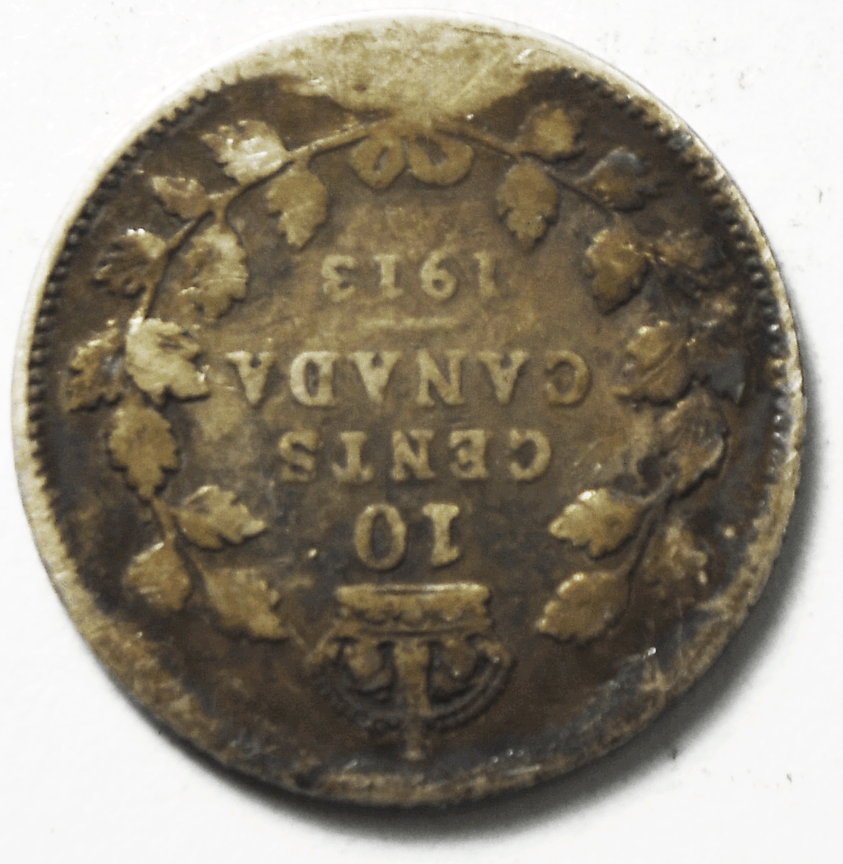 1913 Canada 10c Ten Cents Silver Coin Dime KM# 23