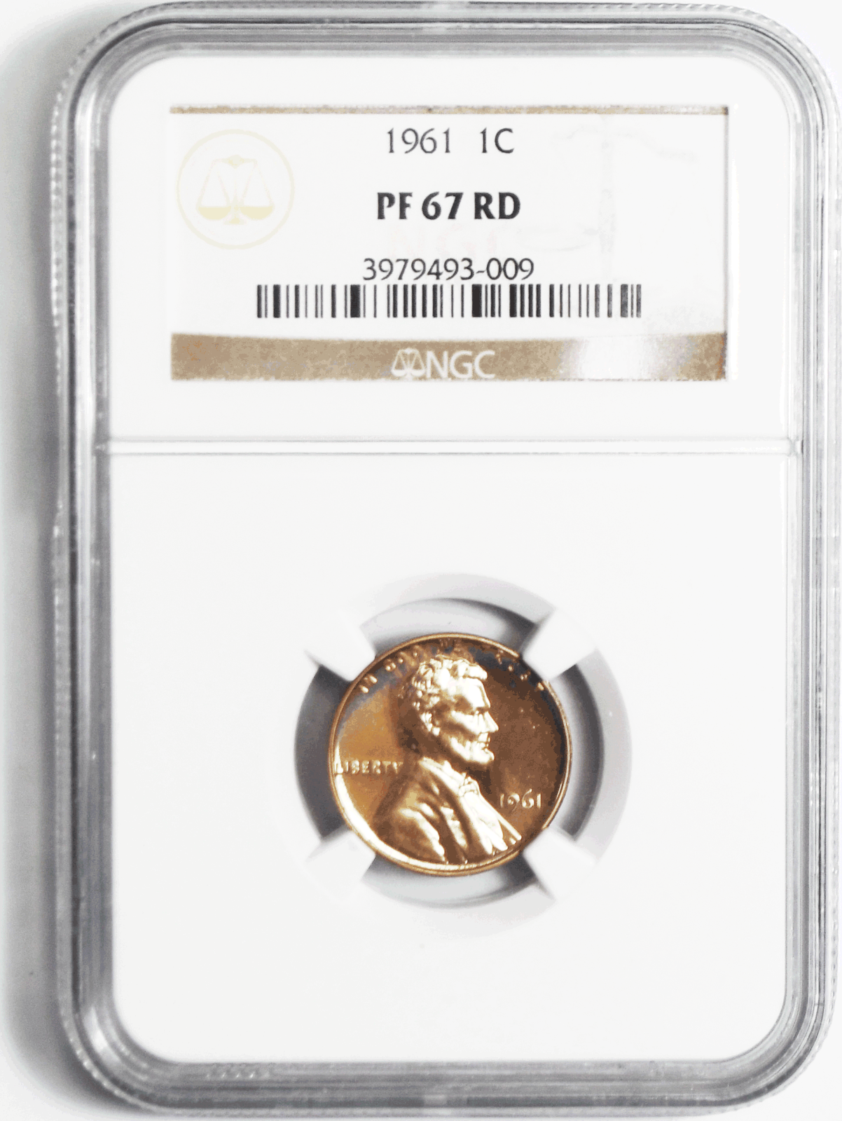 1961 1c Proof Lincoln Memorial Cent One Penny NGC PF67 RD Gem Unc