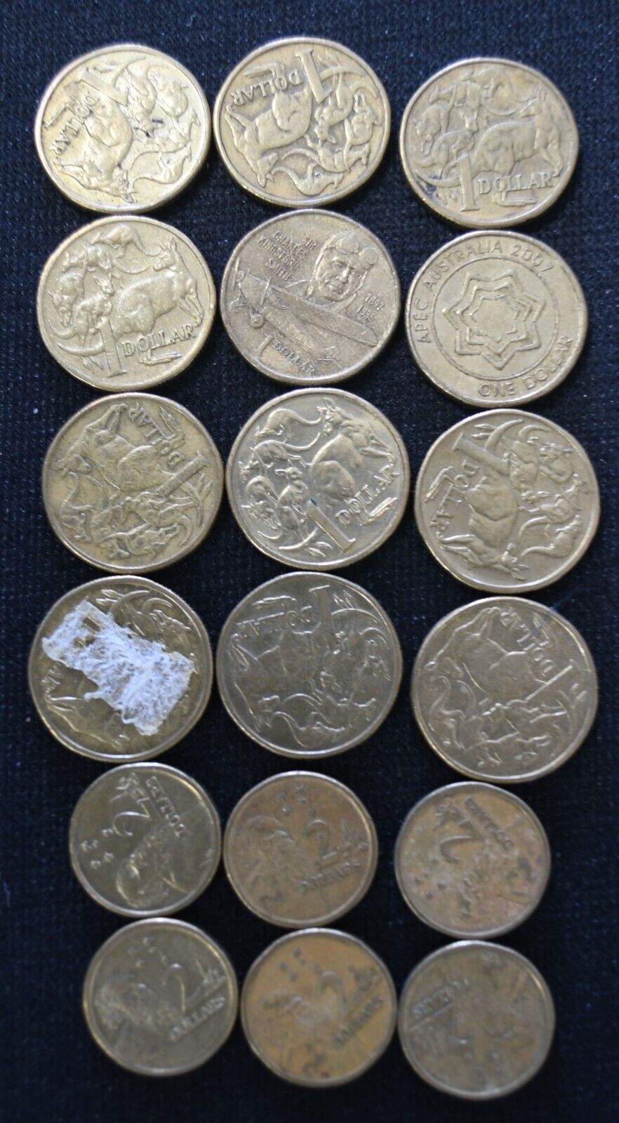 18pc Australia $1 & $2 Coin Lot One Two Dollars $24 Face