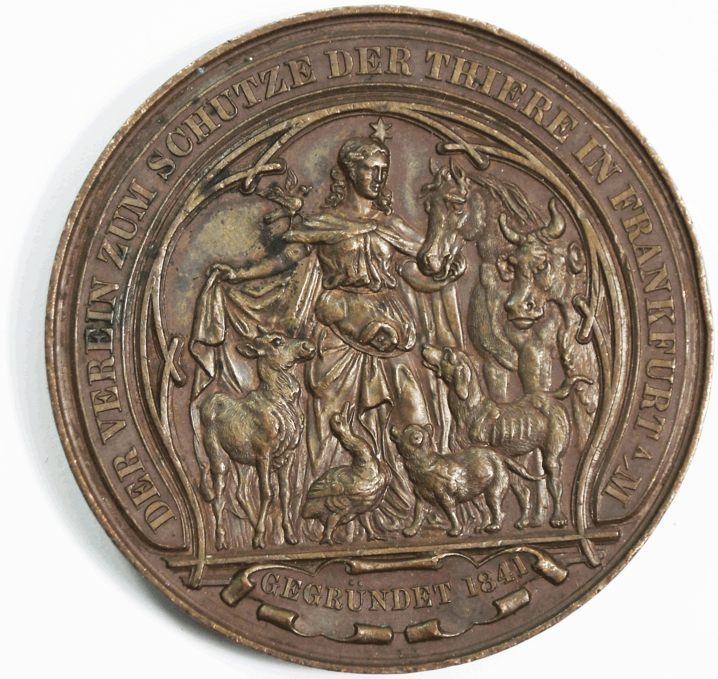 Maillard Frankfurt Animal Protection Founded 1841 Bronze Medal 53mm  83g