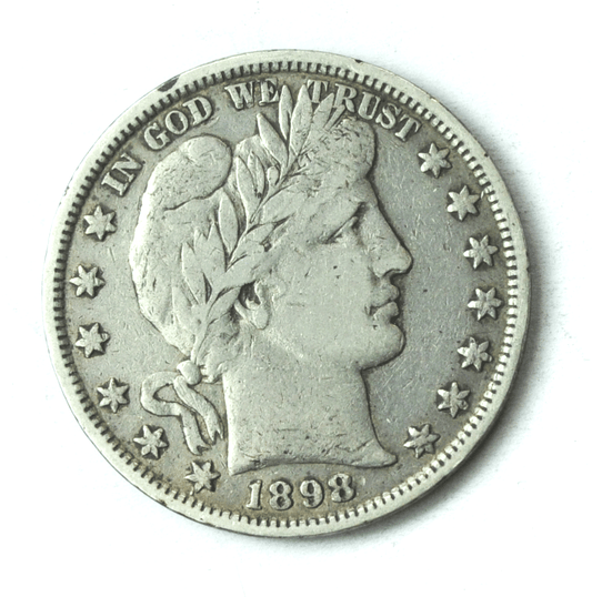 1898 50c Barber Silver Half Dollar Fifty Cents US Philadelphia