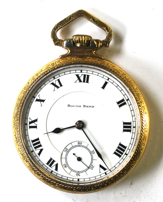 1913 South Bend Pocket Watch Size 16 Open Face Gold Filled 217  17J LS