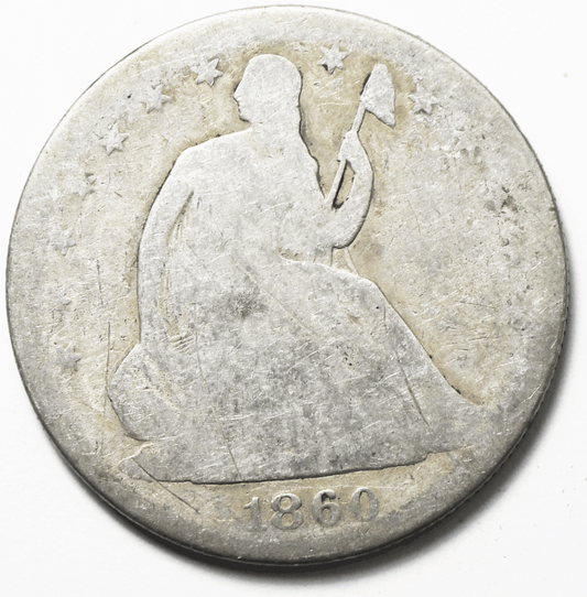 1860 50c Seated Liberty Silver Half Dollar Fifty Cents Philadelphia