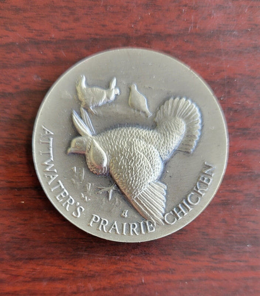 Longines Symphonette Sterling Prairie Chicken Wildlife Series Medal 1oz Coin