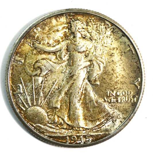 1945 D 50c Walking Silver Half Dollar Fifty Cents Denver Uncirculated