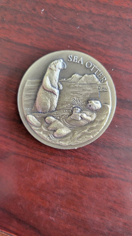 Longines Symphonette Sterling Sea Otter Wildlife Series Medal 1.1oz Coin