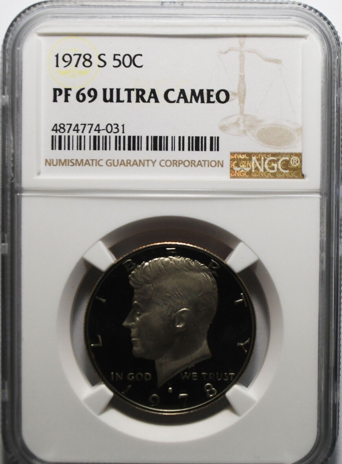 1978 S 50c Kennedy Half Dollar NGC PF69 Ultra Cameo Proof San Francisco