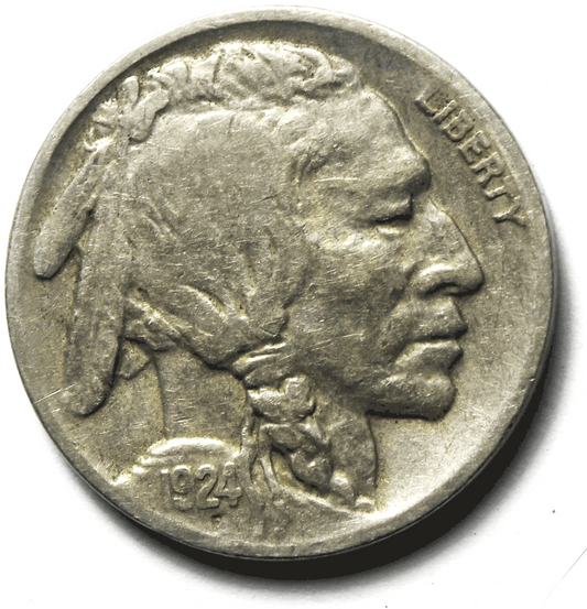 1924 D 5c Buffalo Nickel Five Cents Denver