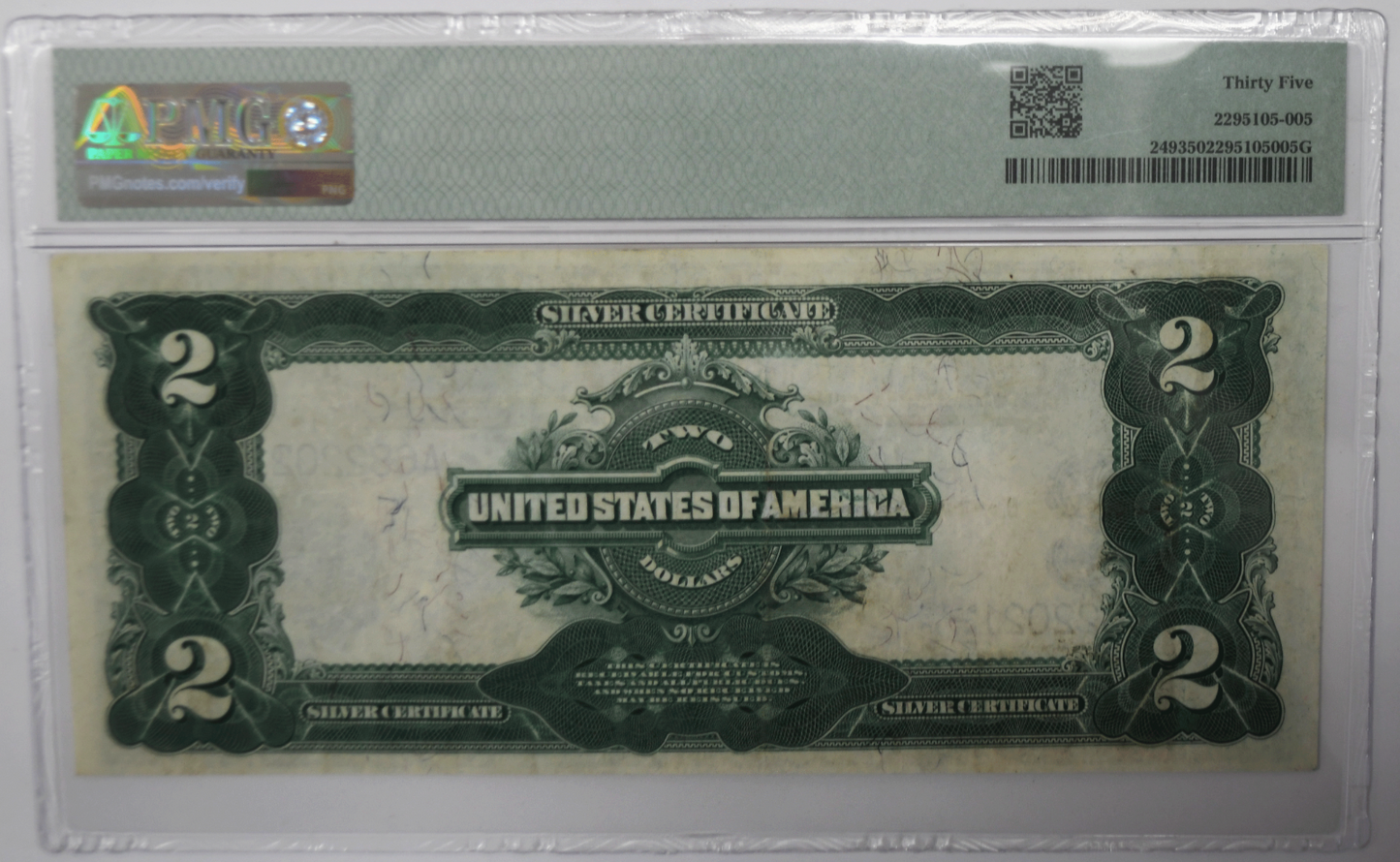 1899 $2 Porthole Silver Certificate Large Note PMG VF 35 FR#249 A6822021