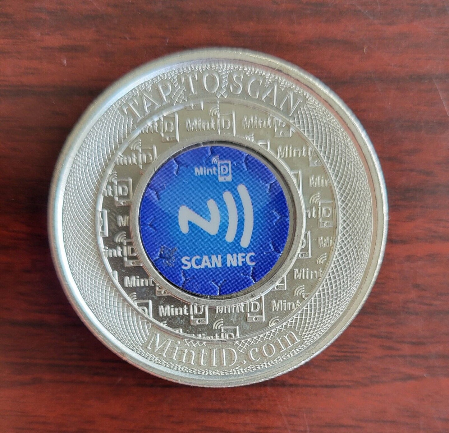 Mint ID.com Two Ounce .999 Fine Silver Buffalo Round Tap To Scan NFC Chip
