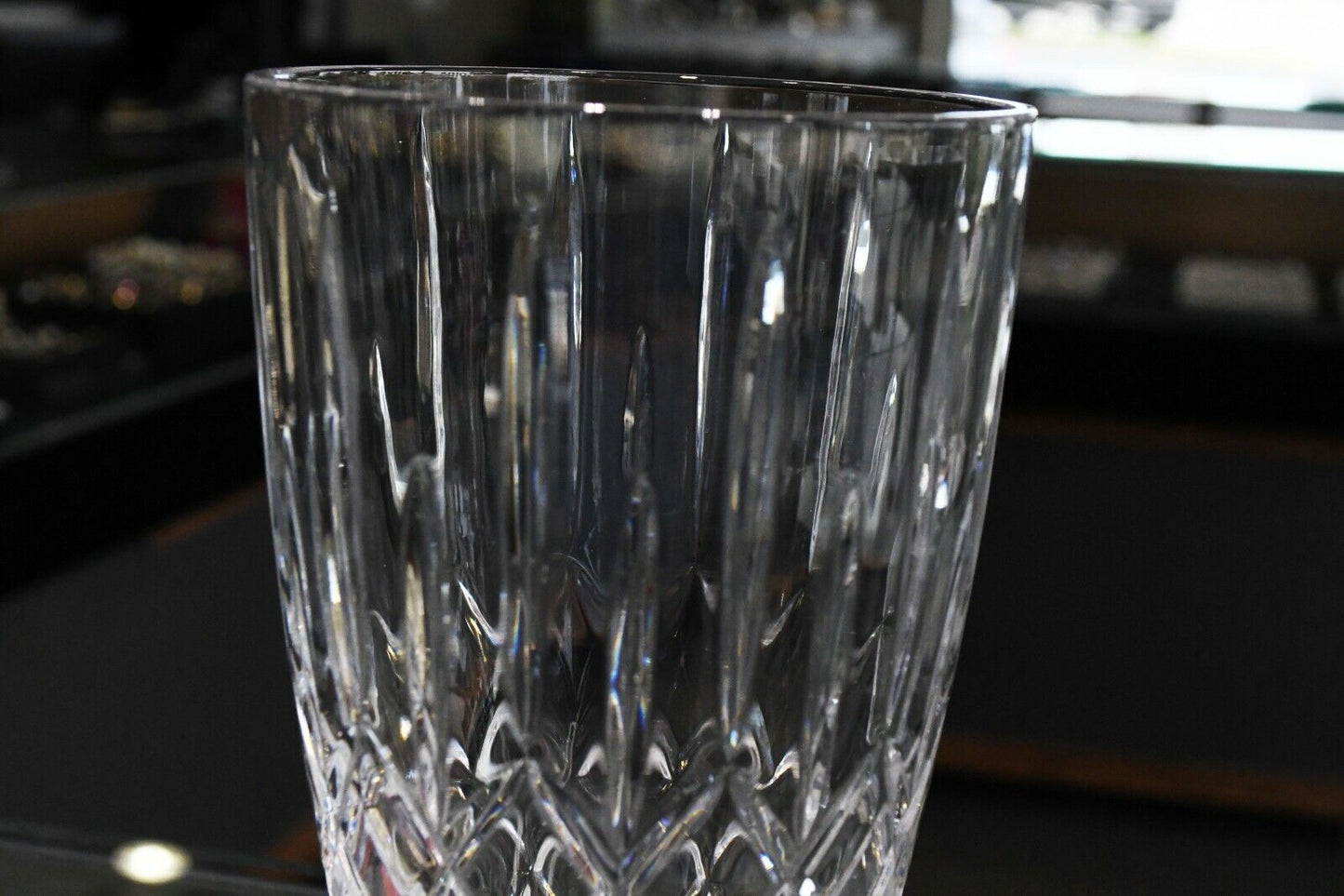 Vintage Fatima by Atlantis Crystal Footed Vase 9 1/4" x 5"