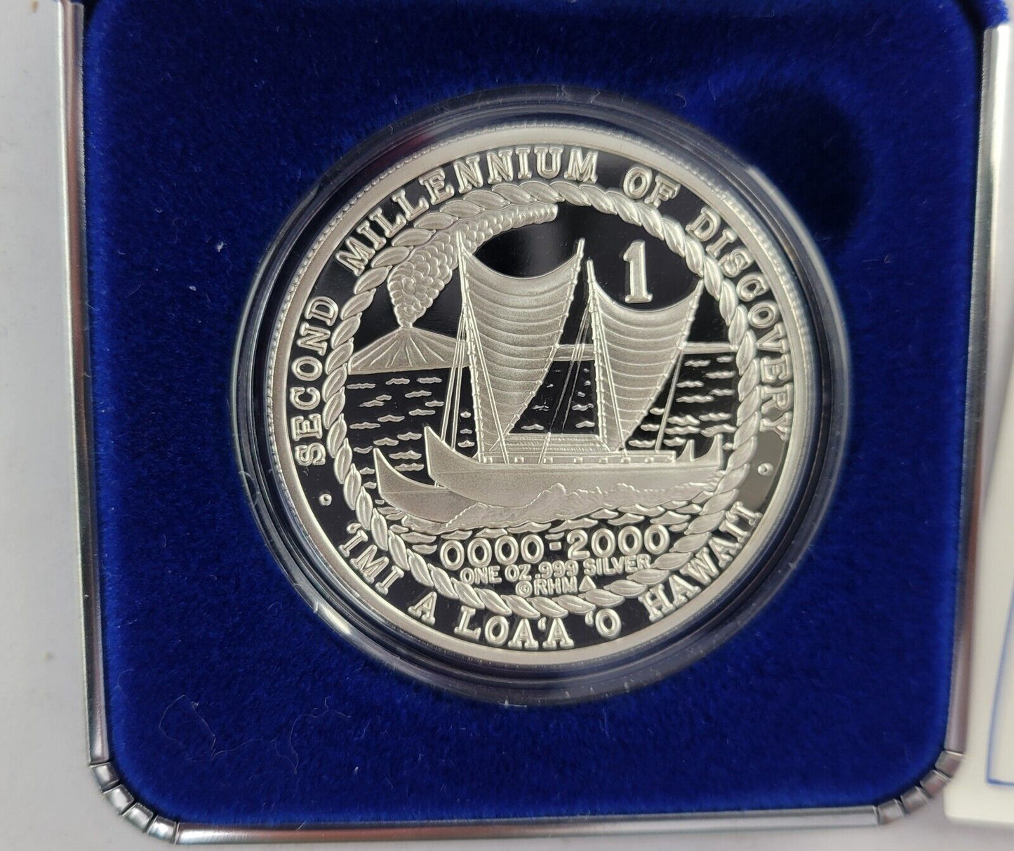 Discovery Of Hawaii Anniversary RHM Mint 1oz. Fine Silver .999 Boxed w/COA