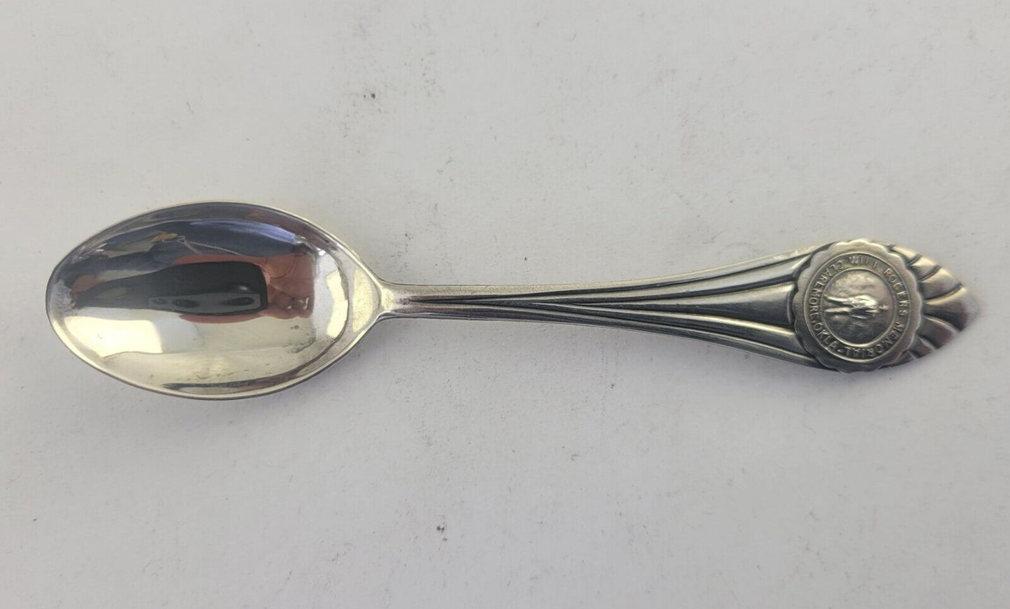 Will Rogers Memorial Claremore Oklahoma Sterling 4 1/2" Souvenir Spoon .39oz.
