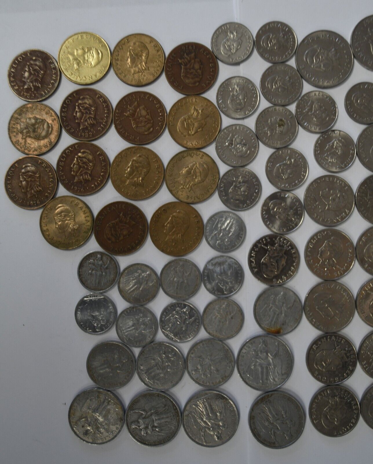 90pc France French Colonies Oceania Polynesia Coins Lot 1949-2009 100 50 20