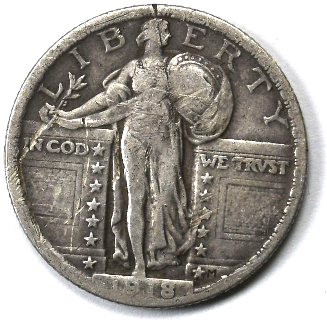 1918 25c Standing Liberty Silver Quarter Philadelphia