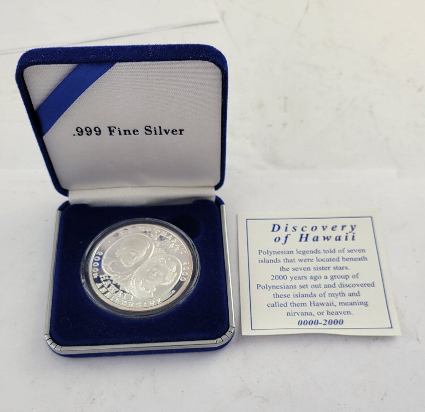 Discovery Of Hawaii Anniversary RHM Mint 1oz. Fine Silver .999 Boxed w/COA