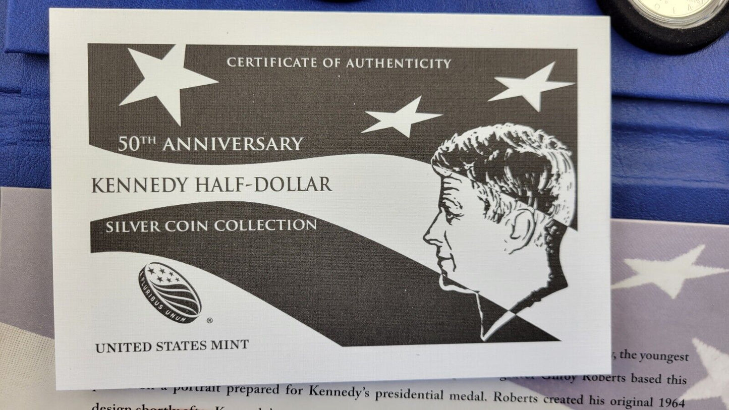 2014 Kennedy 50th Anniversary Silver Half Dollar 4 Coin Set Boxed w/COA