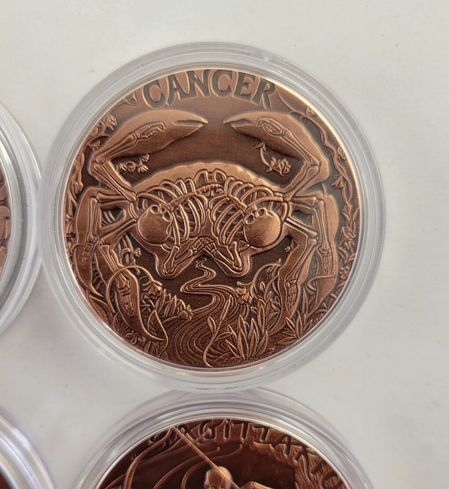 2015 Complete Zodiac .999 Fine Copper Rounds 12pc Skullcoins wCOA Cards Morbid