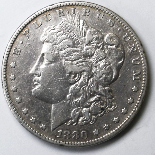 1880 O $1 Morgan Silver One Dollar Philadelphia VAM 43 Double Ear