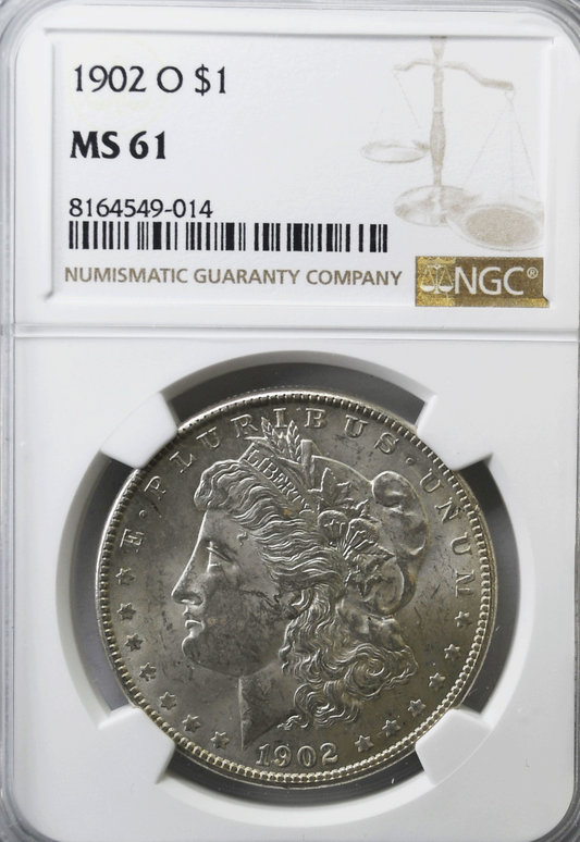 1902 O $1 Morgan Silver Dollar MS61 NGC New Orleans Uncirculated