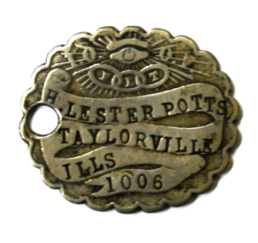 Vintage Order of the Odd Fellows Key Ring Fob Pendant 30mm x 25mm