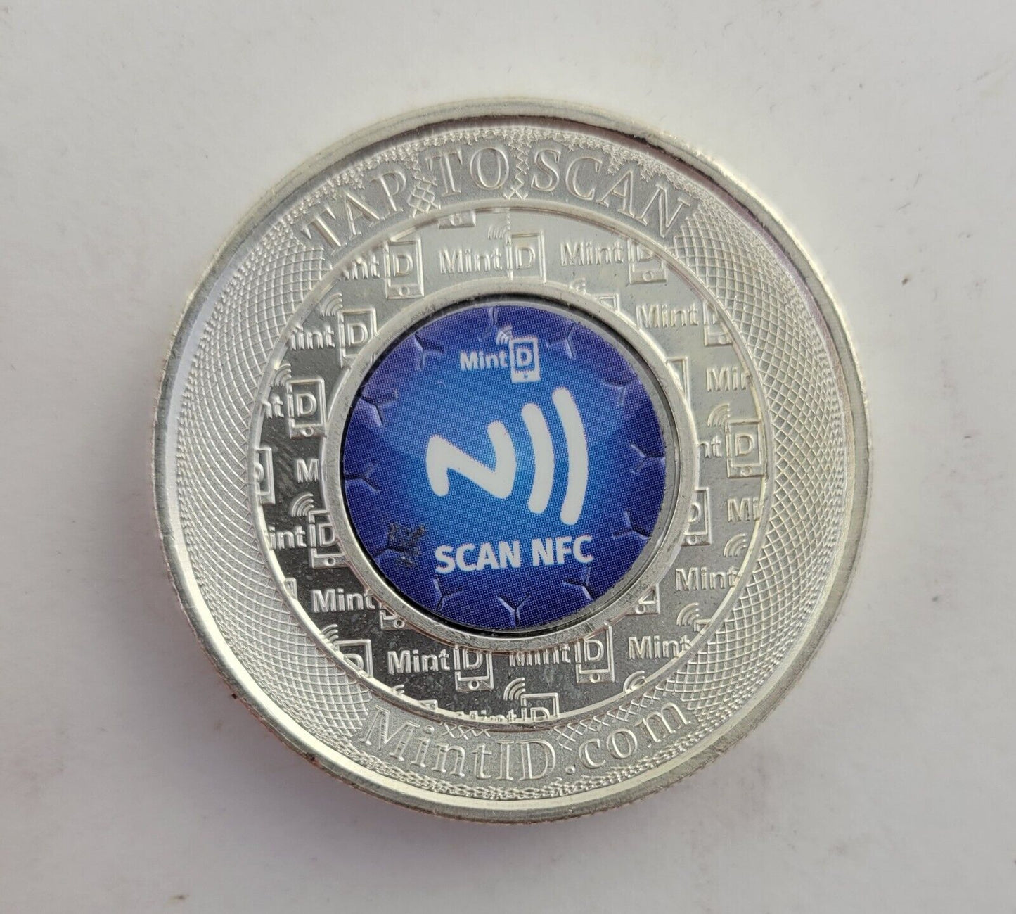 Mint ID.com Two Ounce .999 Fine Silver Buffalo Round Tap To Scan NFC Chip