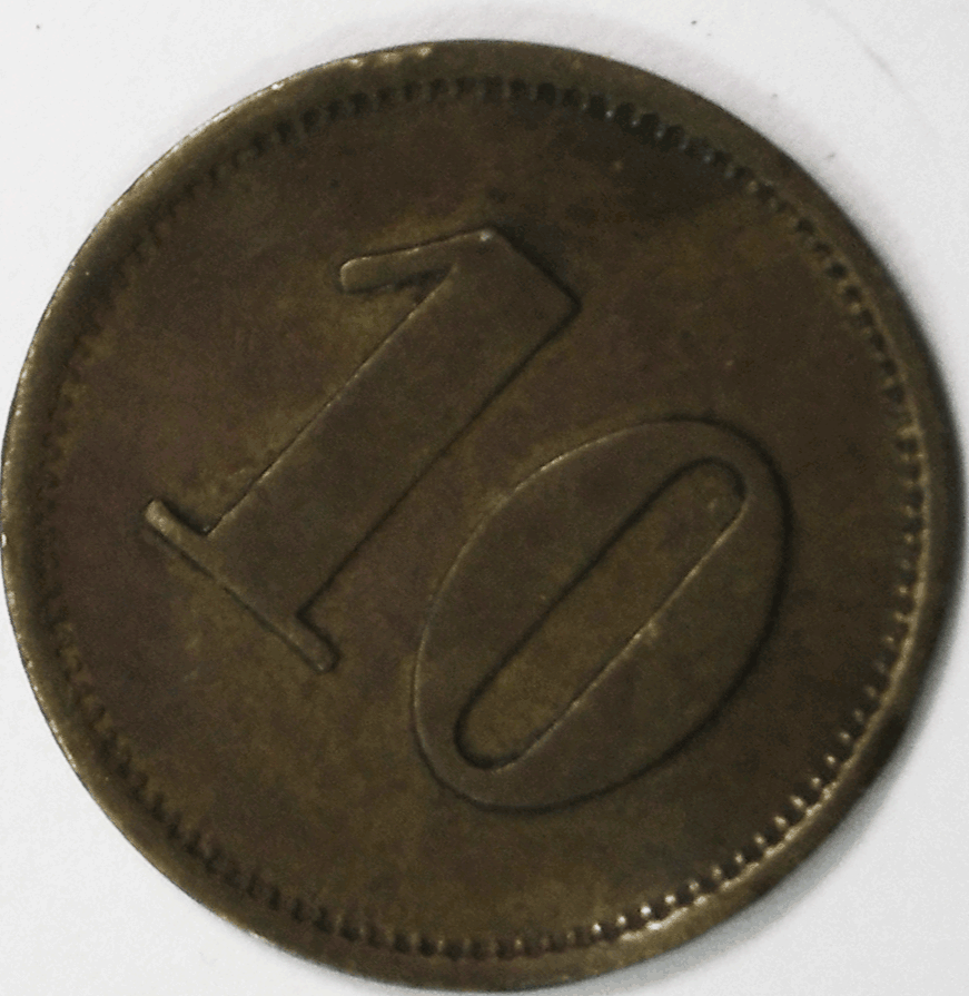 Germany 10 Prennig Werth Marke 1871-1948 Token Brass Warped